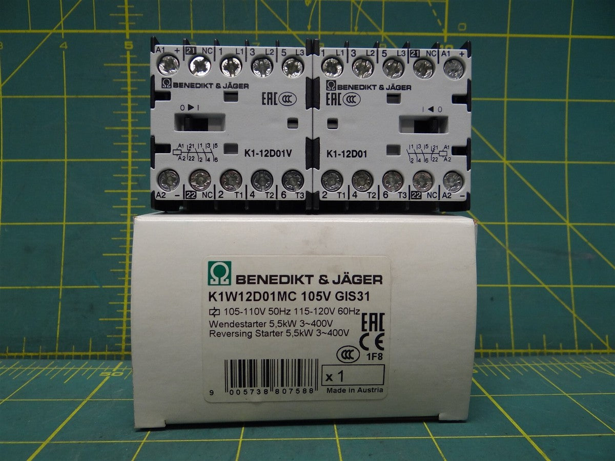 Benedikt & Jager Reversing Starter Contactor K1W12D01MC..GIS31 105V 14-18AWG