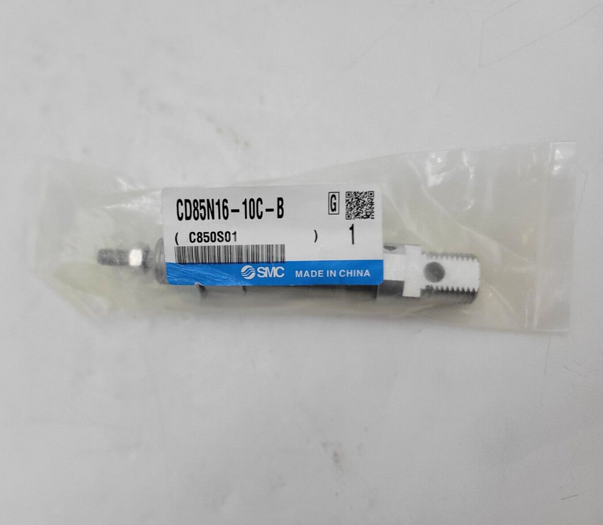 SMC CD85N16-10C-B Iso Cylinder Double Acting Single Rod Crimped Cylinder Silver