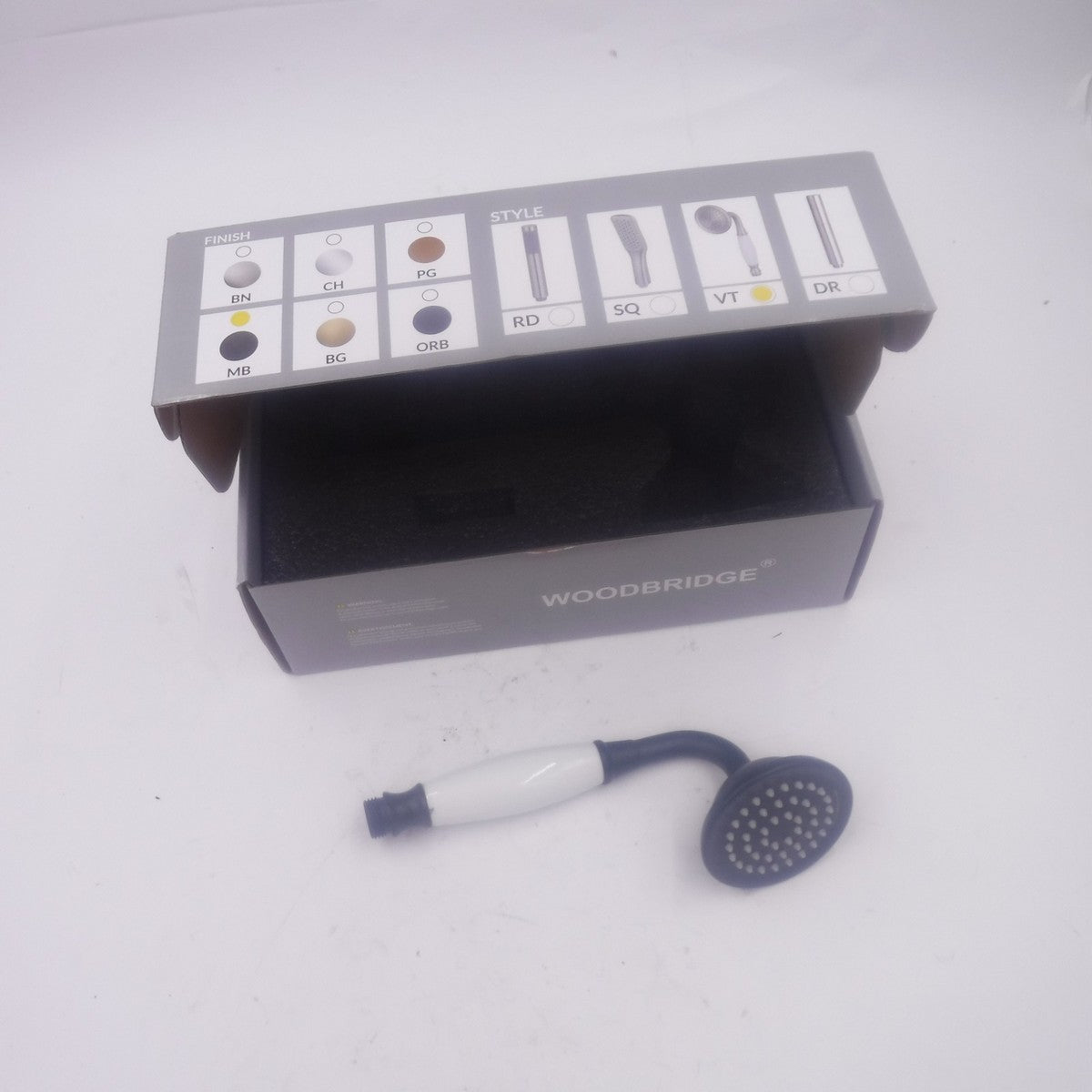 Woodbridge Matte Black Telephone Handheld Shower For Freestanding Tub Filler