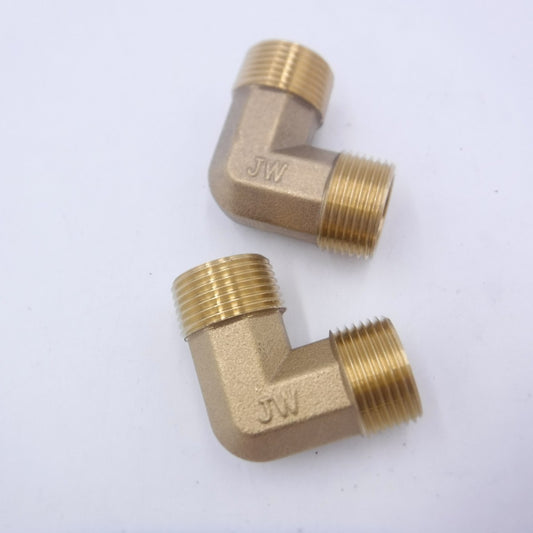2 Pack 3/4" Male NPT x 3/4" Male NPT Brass 90° Elbow Fitting