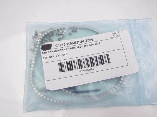 250 Pack Kemet 10UF 25V X7R 1210 Ceramic Capacitors C1210C106M3RACTU