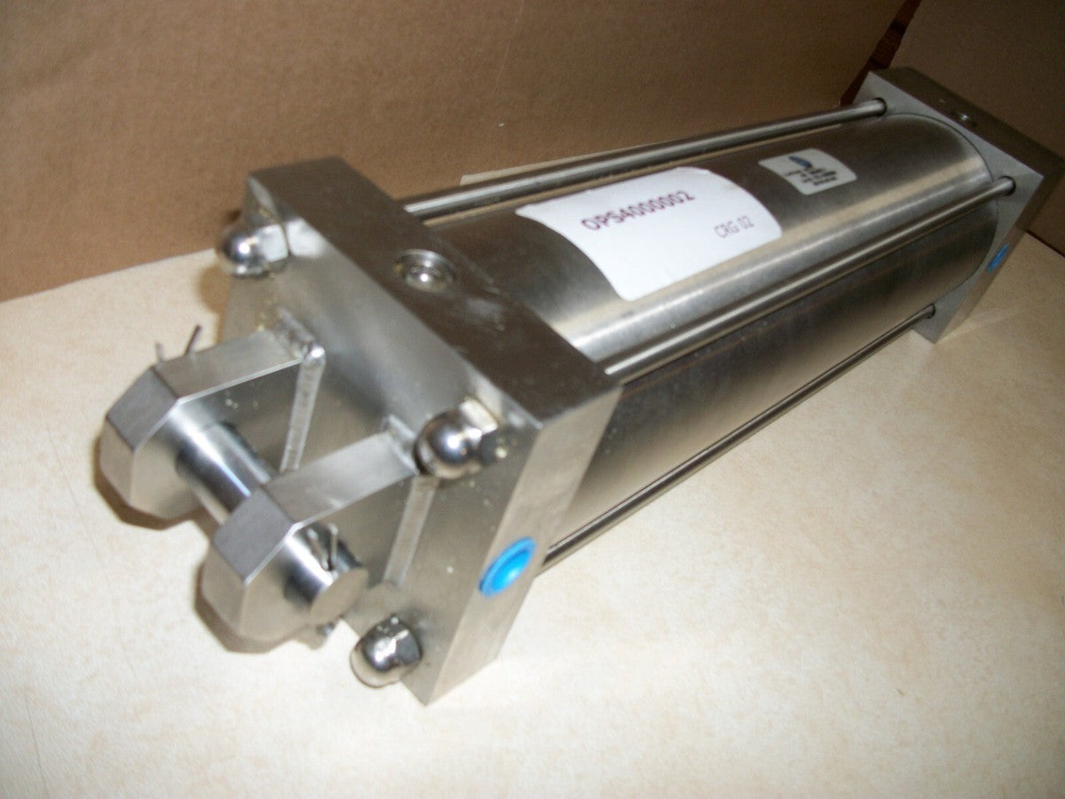 NEW BIMBA STAINLESS  PNEUMATIC CYLINDER MODEL CYL-10502064 4X13.5 STROKE 250 PSI