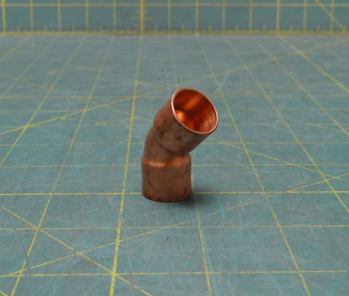 1/2" Copper 45 Degree Pipe Elbow for 5/8" OD Pipe, 1-5/8" Length, 1-1/4" Width
