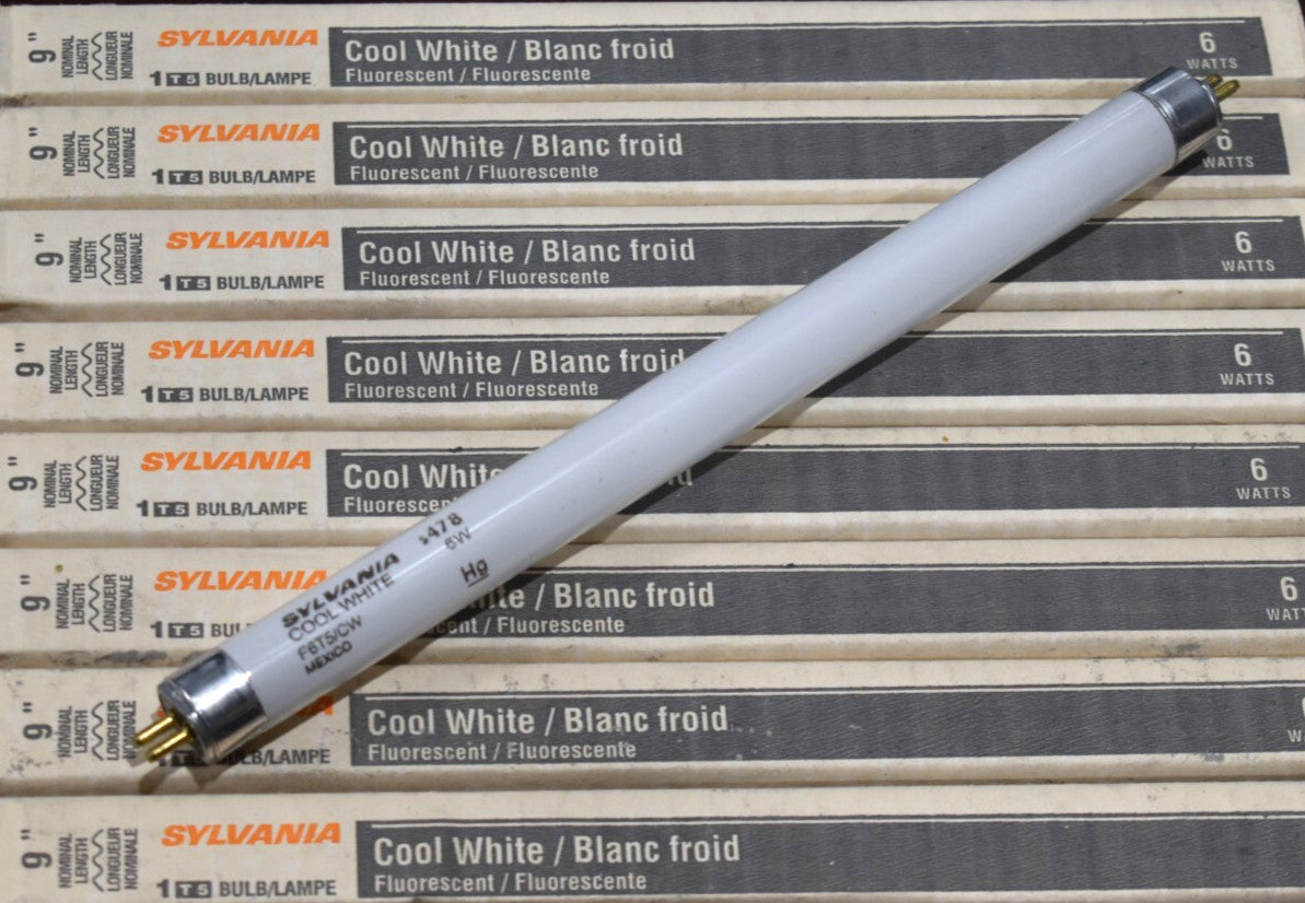 [Lot of 10] Sylvania F6T5/CW Fluorescent 9" Tube Light Bulb/Lamp Cool White 6W