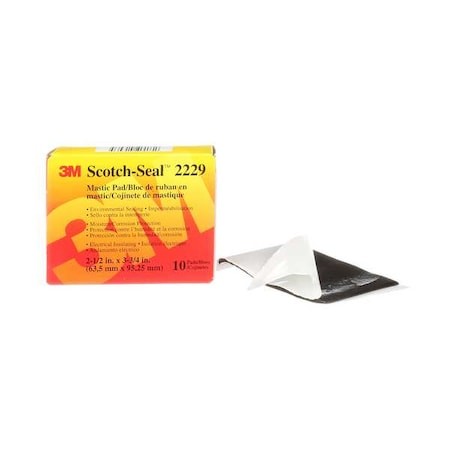 3M 2229-P-2-1/2X3-3/4In Mastic Tape, 125 Mil, 2-1/2" X 3-3/4", Pk40