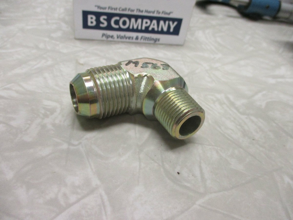 2024-6-10S Eaton Aeroquip External Pipe x 37 Degree Flare 90 Degree Elbow Steel