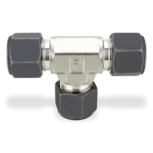(5) PARKER CPI 6-6-6 JBZ-SS 3/8" Union Tee 316 Stainless Steel Tube Fittings