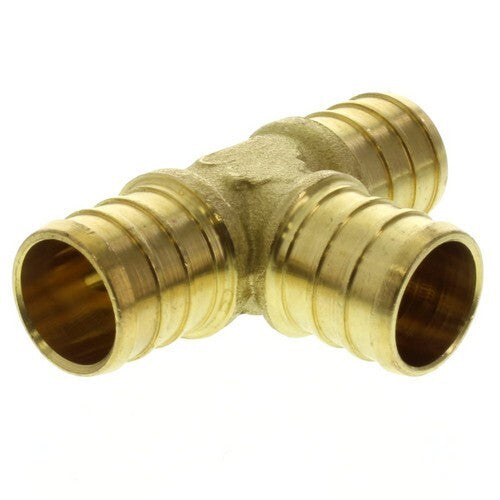 (QTY 9) PEX Brass Straight Tee 3/4" x 3/4 x 3/4" PEX Barb Lead Free