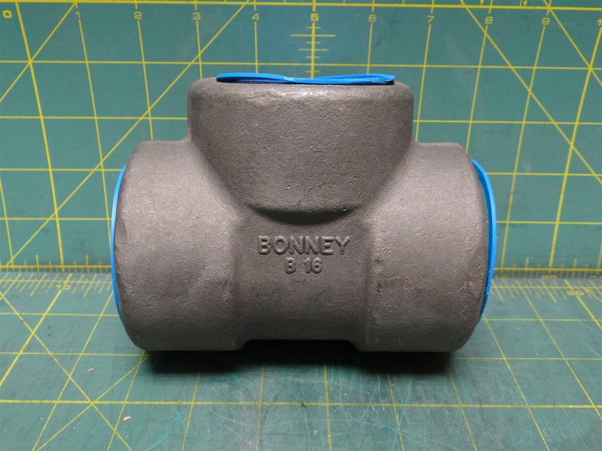 2" Bonney Tee: Forged Steel, 2" x 2" x 2" Class 3000 A105 / SA105 Threaded