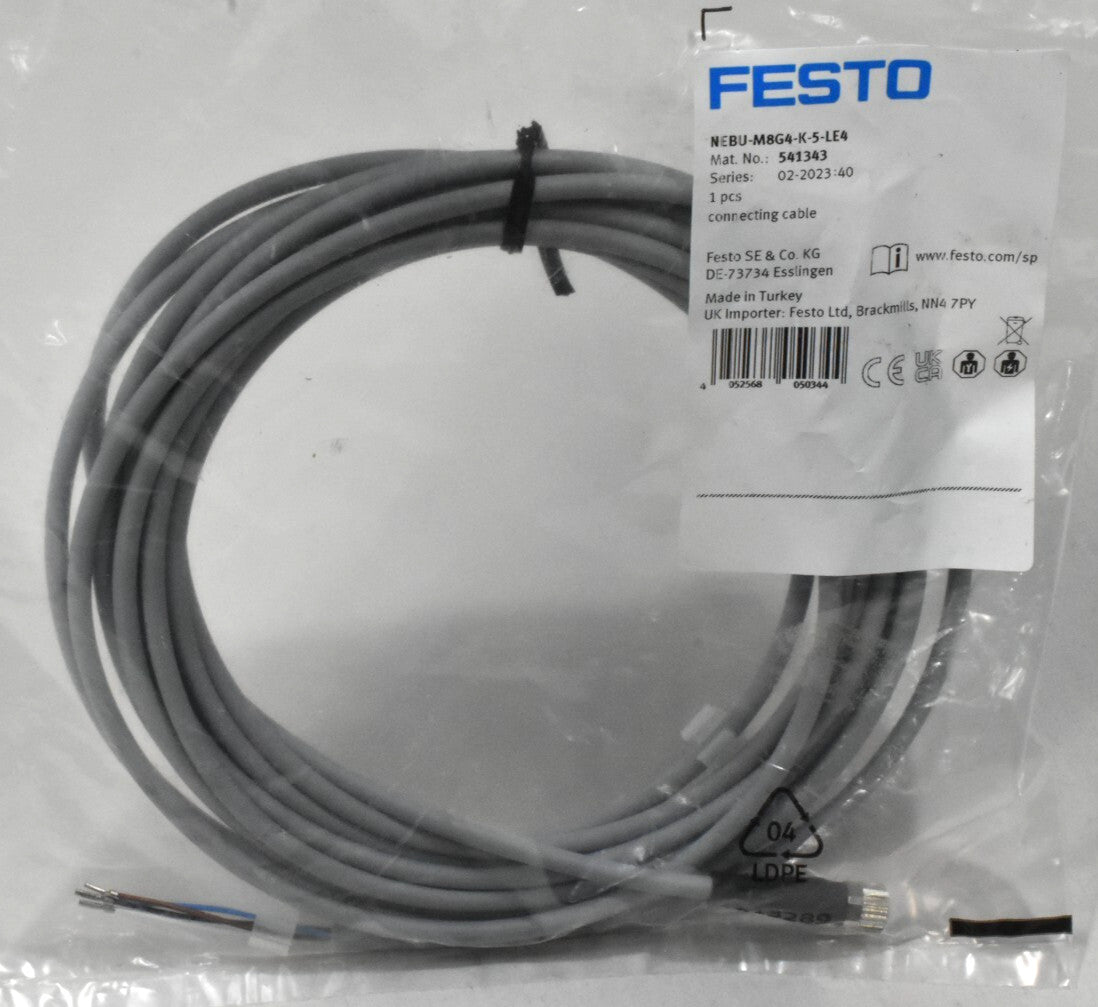 Festo NEBU-M8G4-K-5-LE4 Connecting Cable 541343 New