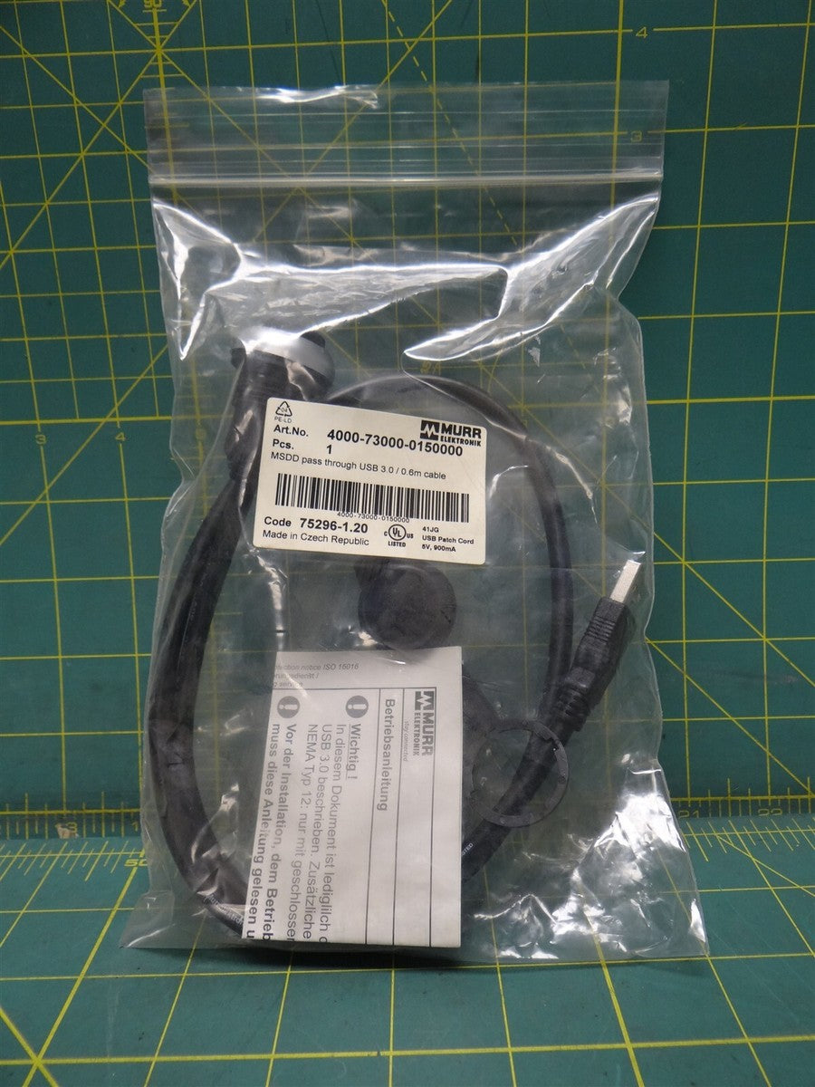 Murr Elektronik MSDD Pass-Through USB 3.0/0.6m Cable 4000-73000-0150000 Grey