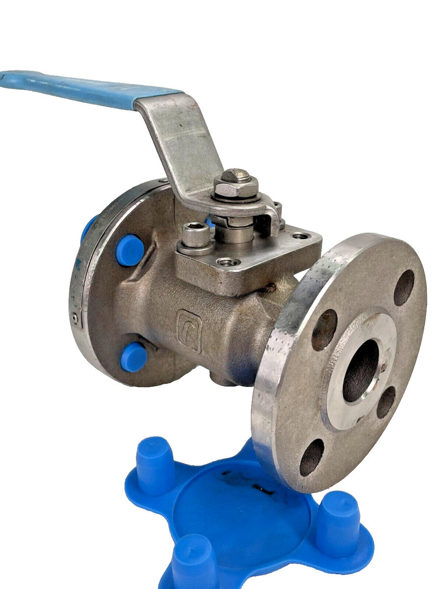 JAMESBURY 6000 Series Stainless Steel Ball Valve 1" Class 150 Flanged, Lever Op.