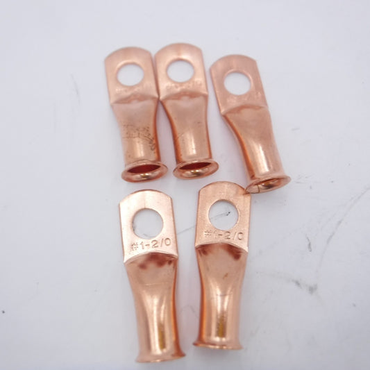 5 Pack #1-2/0 Standard Copper Lug 1/2" Hole EL402050