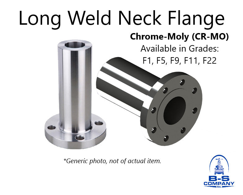Long Weld Neck Flange 1" 300 Raised Face x 8-1/4" Lg. Chrome Moly Alloy A182 F11