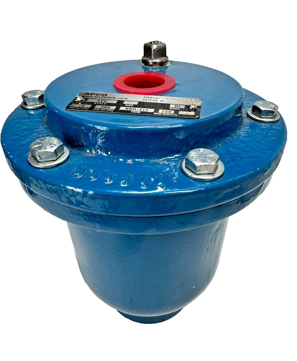 Dezurik APCO 4003456 Air / Vacuum Valve AVV 1" NPT, 11-300 psi, Trim NBR-316