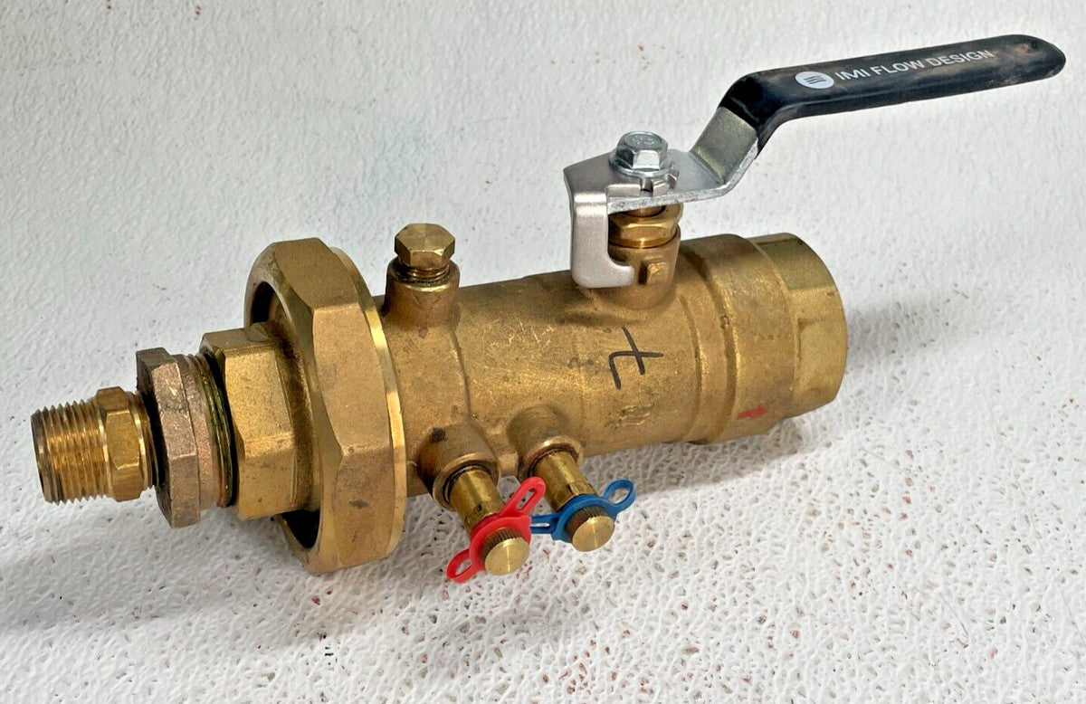 IMI FLOW UA Venturi Balancing Ball Valve 1-1/2" FNPT x 3/4" MNPT, 9.5-37.0 GPM