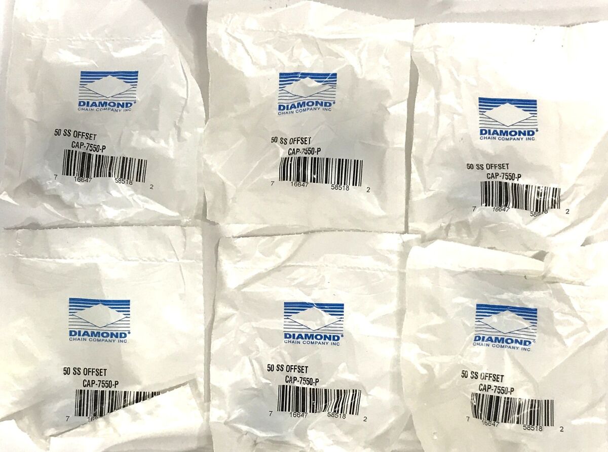 ​Diamond Chain 50SS Offset Link CAP-7550-P [Lot of 6] NOS