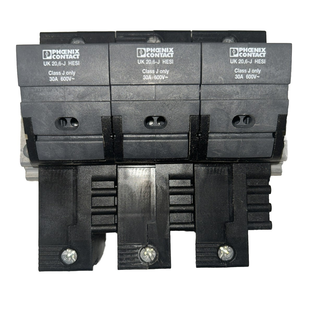 *LOT OF 3* Phoenix Contact UK20 6-J 600V 30A Lever-Type Fuse Terminal Block. P9