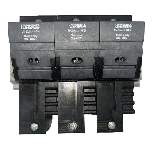 *LOT OF 3* Phoenix Contact UK20 6-J 600V 30A Lever-Type Fuse Terminal Block. P9