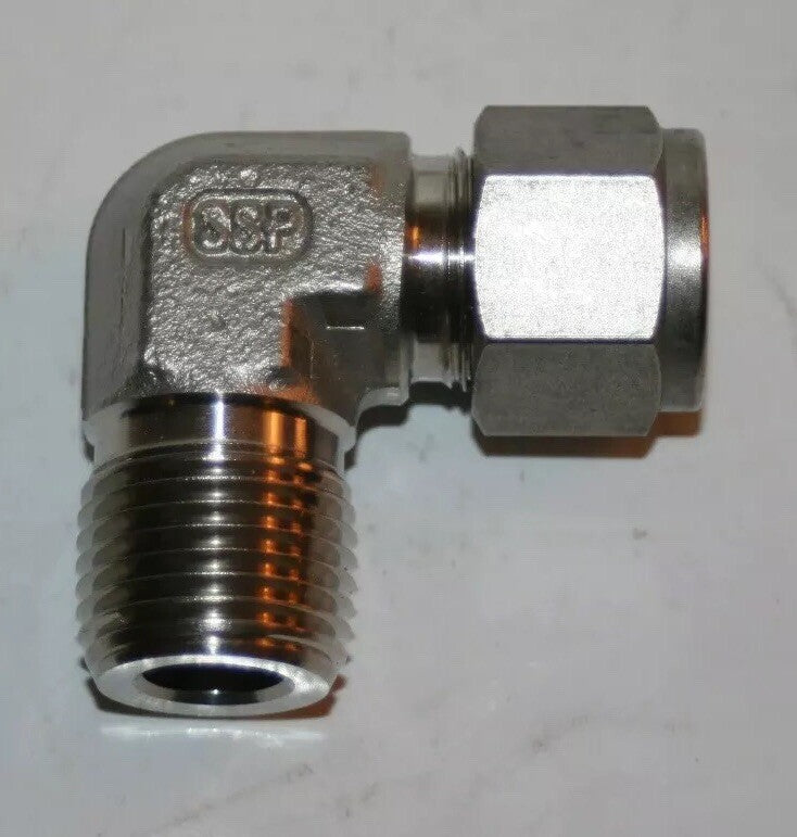  1/2" Tube x 1/2" MNPT  Elbow Fitting 316s SSP Duolok ISSD8ME8