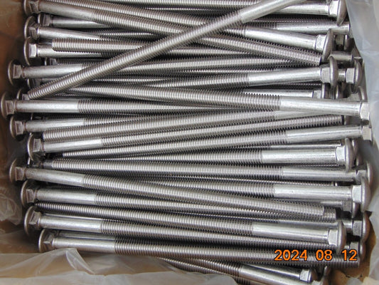 (LOT OF 10) 3/8-16 x 8" Stainless Steel Round Head Carriage Bolt