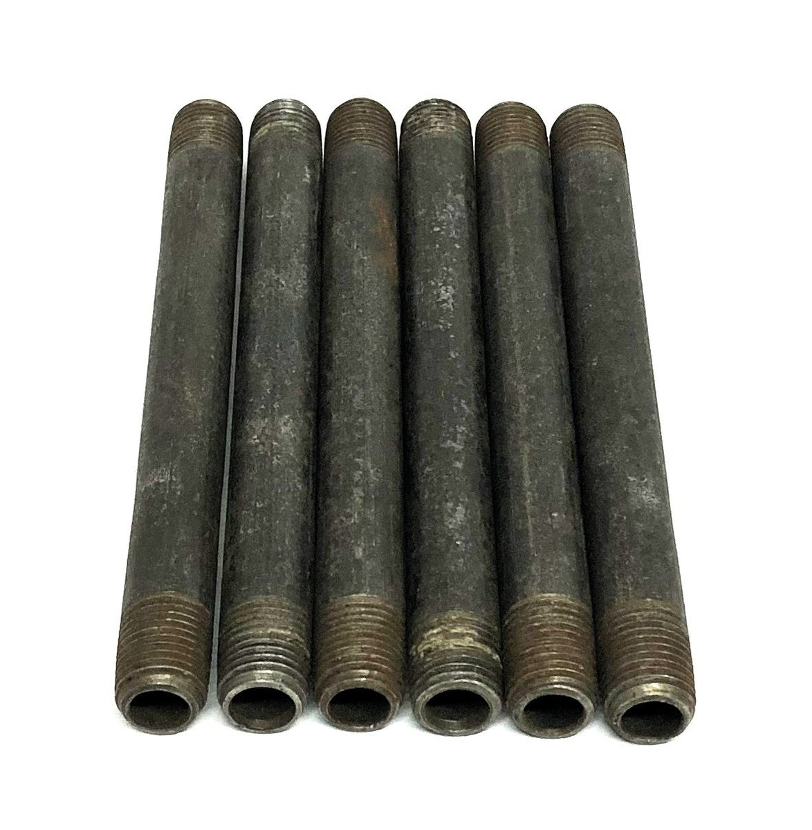 Unbranded 1/4 Inch 18TPI Black Steel Pipe Nipple 5-1/2 Inch [Lot of 6] NOS