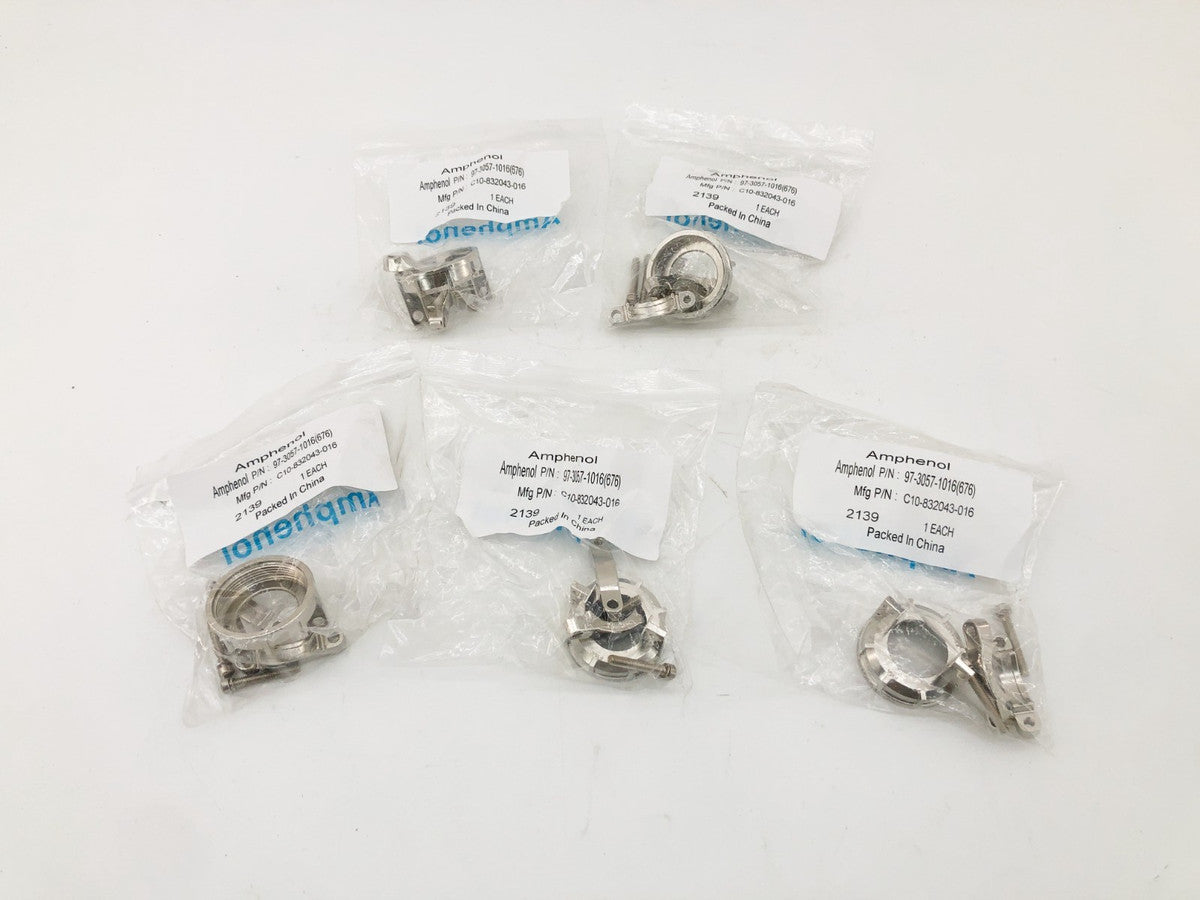 Lot of 5 New Amphenol 97-3057-1016(676) Clamps C10-832043-016
