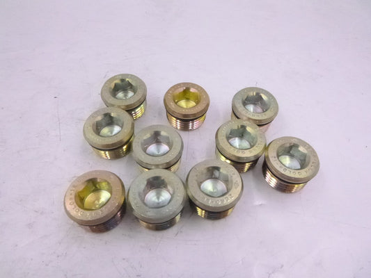 10 Pack Zero-Leak Gold NPT Threaded Port Plugs Size 12 1-1/16" - 12