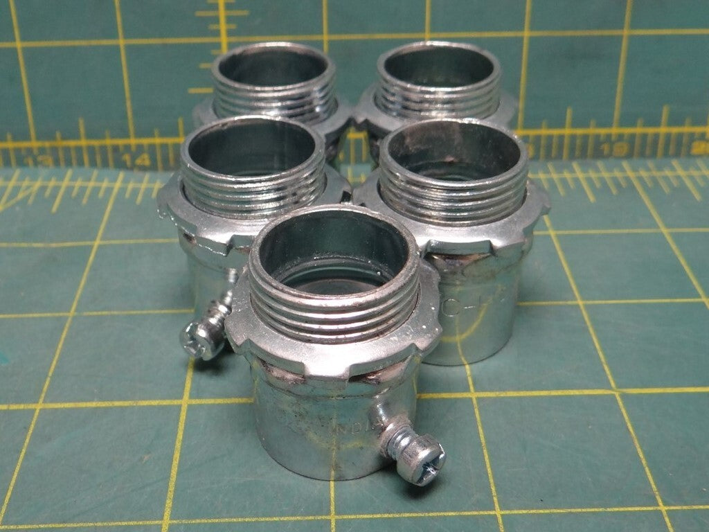 (5) Crouse Hinds 451 Set Screw Type Connector for Thinwall EMT Conduit 