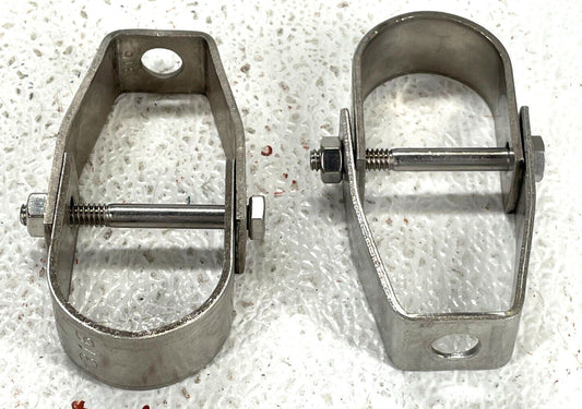 (2) Clevis Hanger 1" (1.315 OD) Pipe Size, 316-Stainless, 3/8" (7/16 OD) Hole