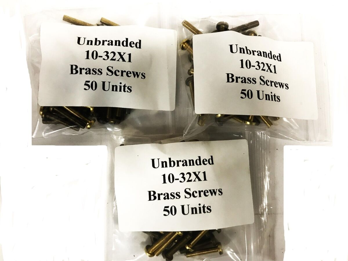 Unbranded 10-32 X 1 inch Brass Pan Head Slotted Screw [Lot of 150] NOS