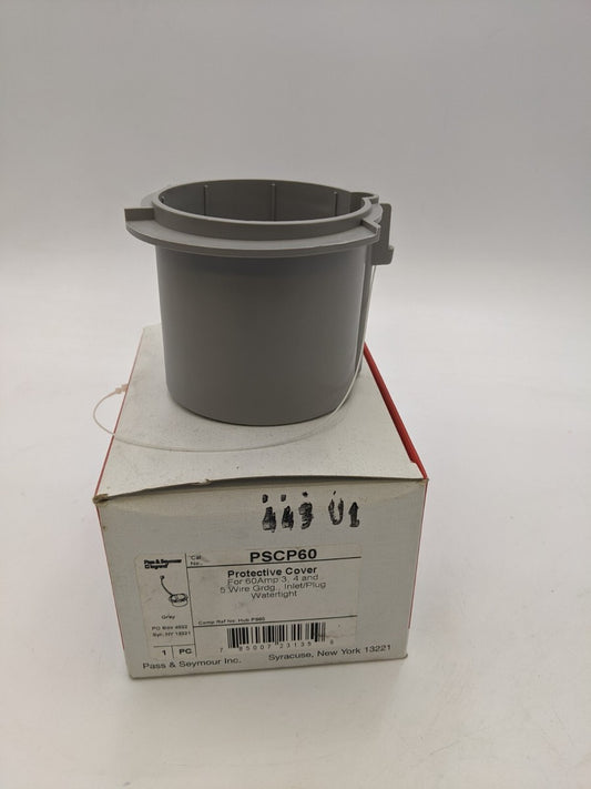 1Pc PSCP60 Protective Cover Inlet Closure Plug Watertight Gray 60A 3-5 Wire NOS
