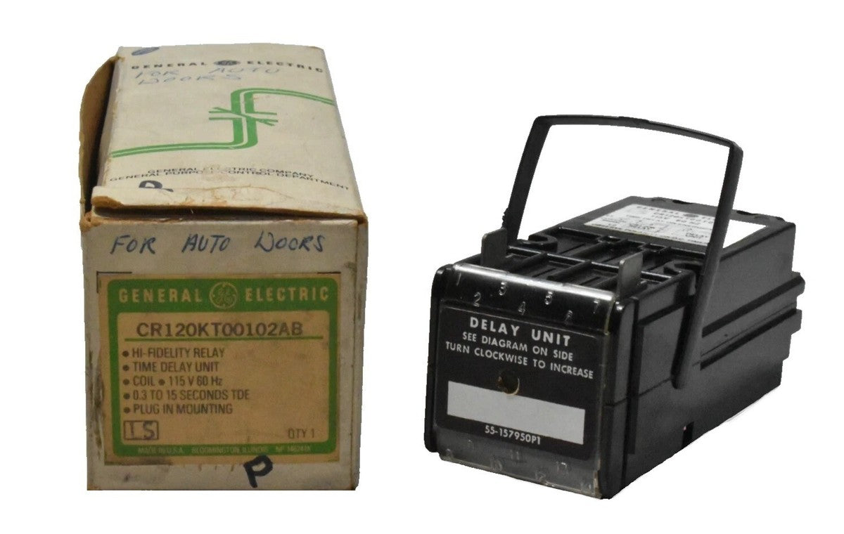GE General Electric CR120KT00102AB Time Delay Hi-Fidelity Relay 115V Coil NOS
