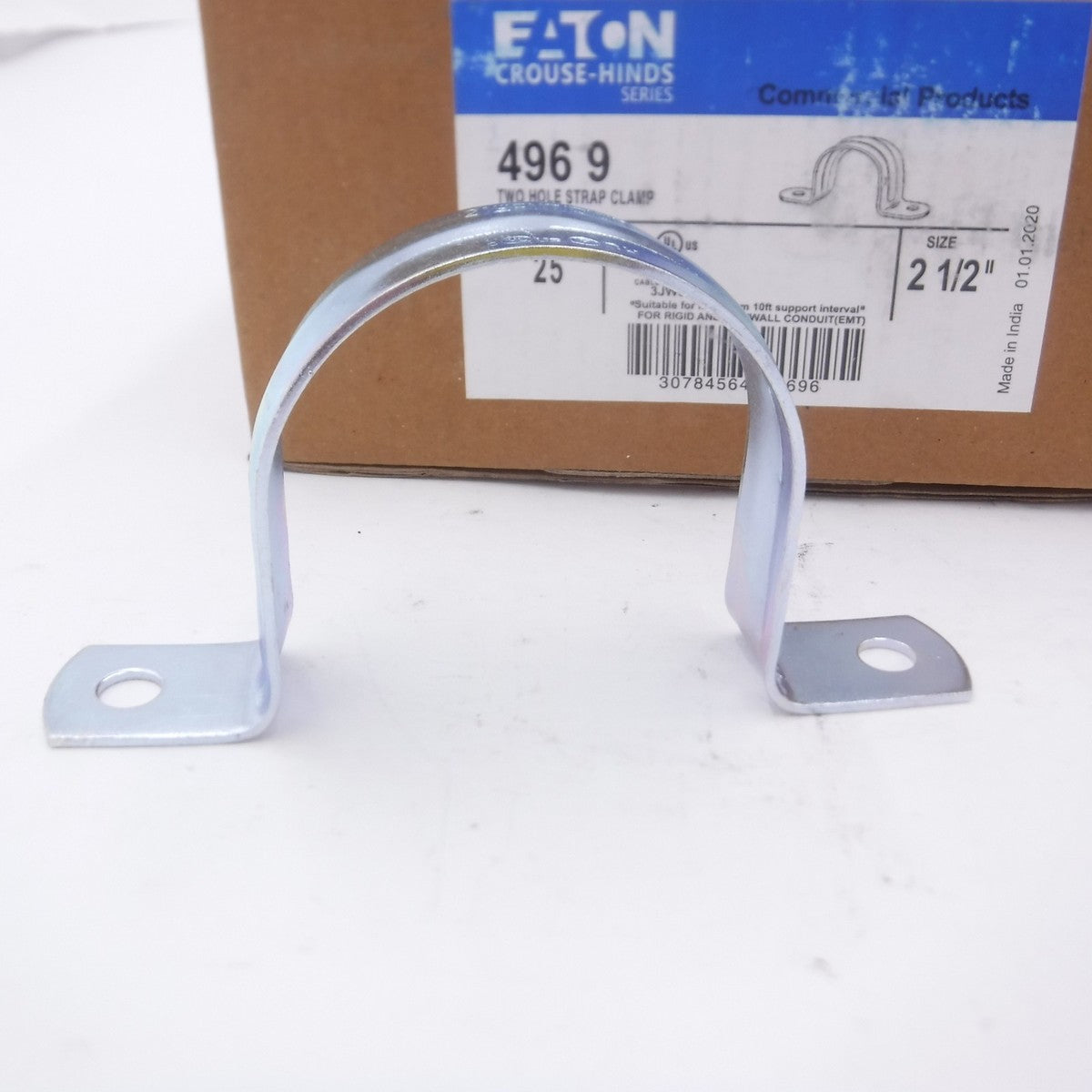 25 Pack Eaton Crouse-Hinds 2-1/2" Two Hole Strap Conduit Clamp 496 9