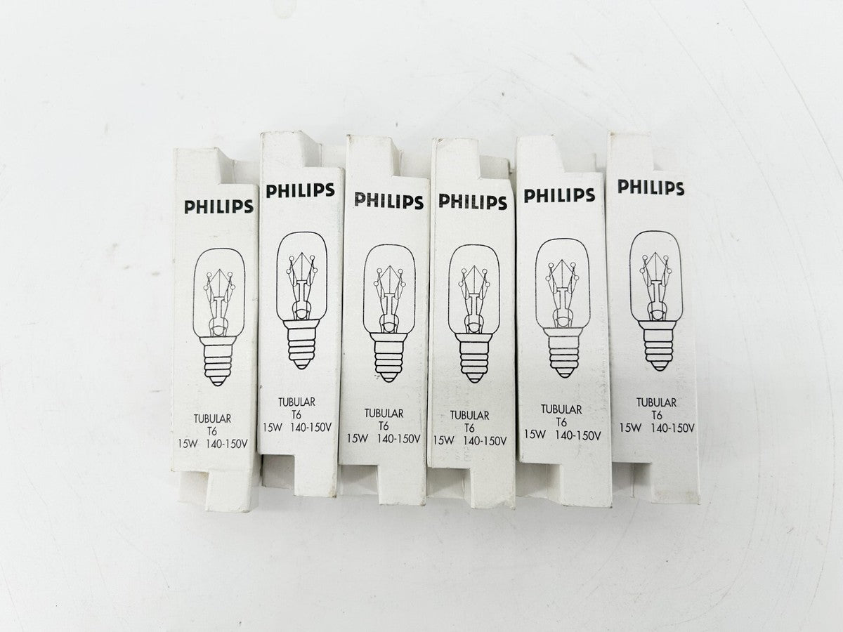 New Lot of 6 Philips T6 Tubular Light Lamp 15W 140-150V