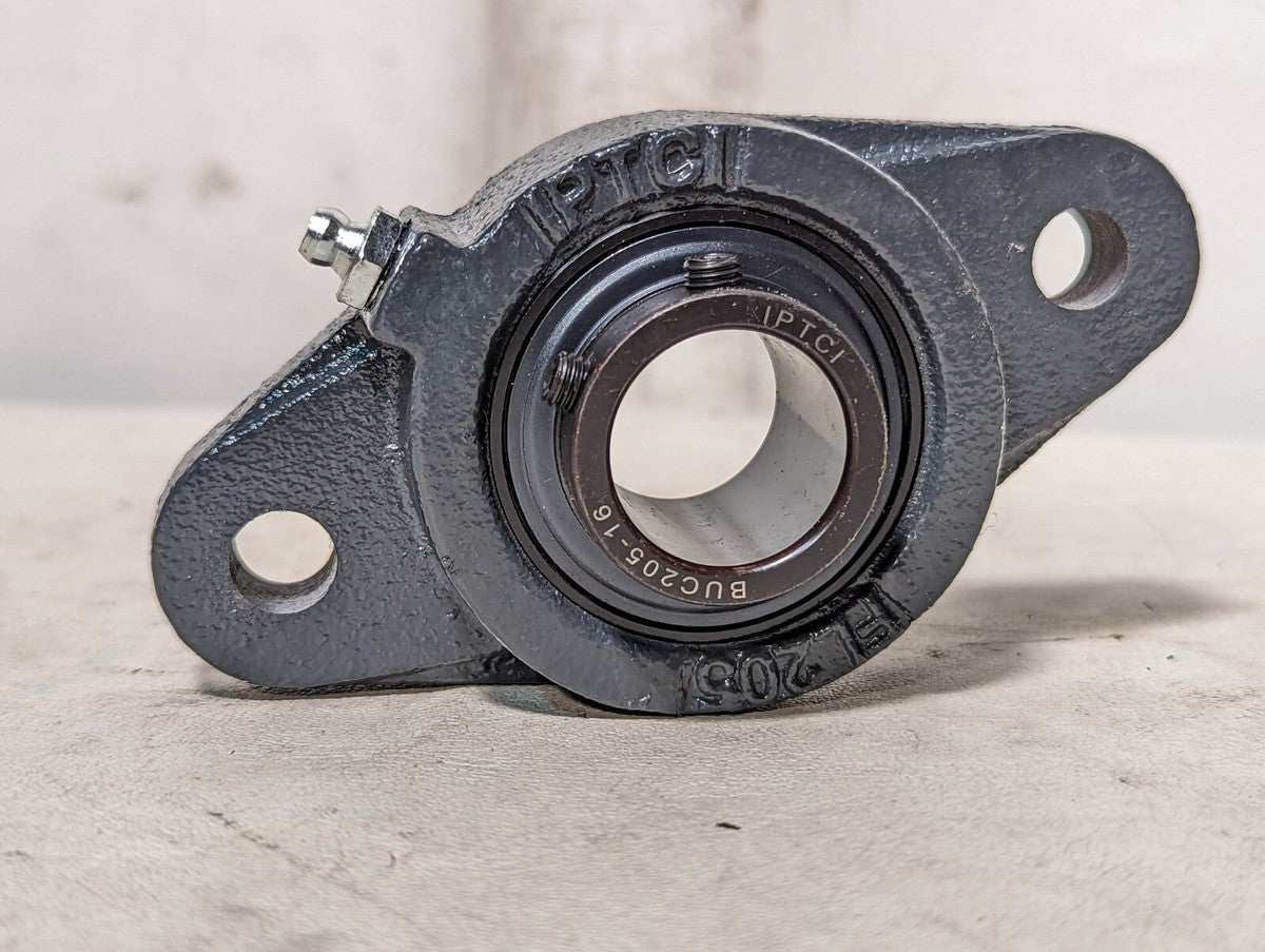 IPTCI BUCFL 205 16 2-bolt flange unit with set screw lock, black oxide/cast iron