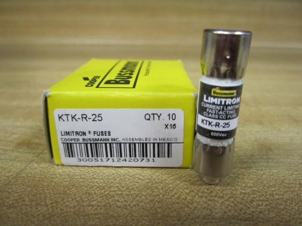 BUSSMAN KTK-R-25 FAST ACTING FUSE 600 VAC 25 AMP LOT OF 10
