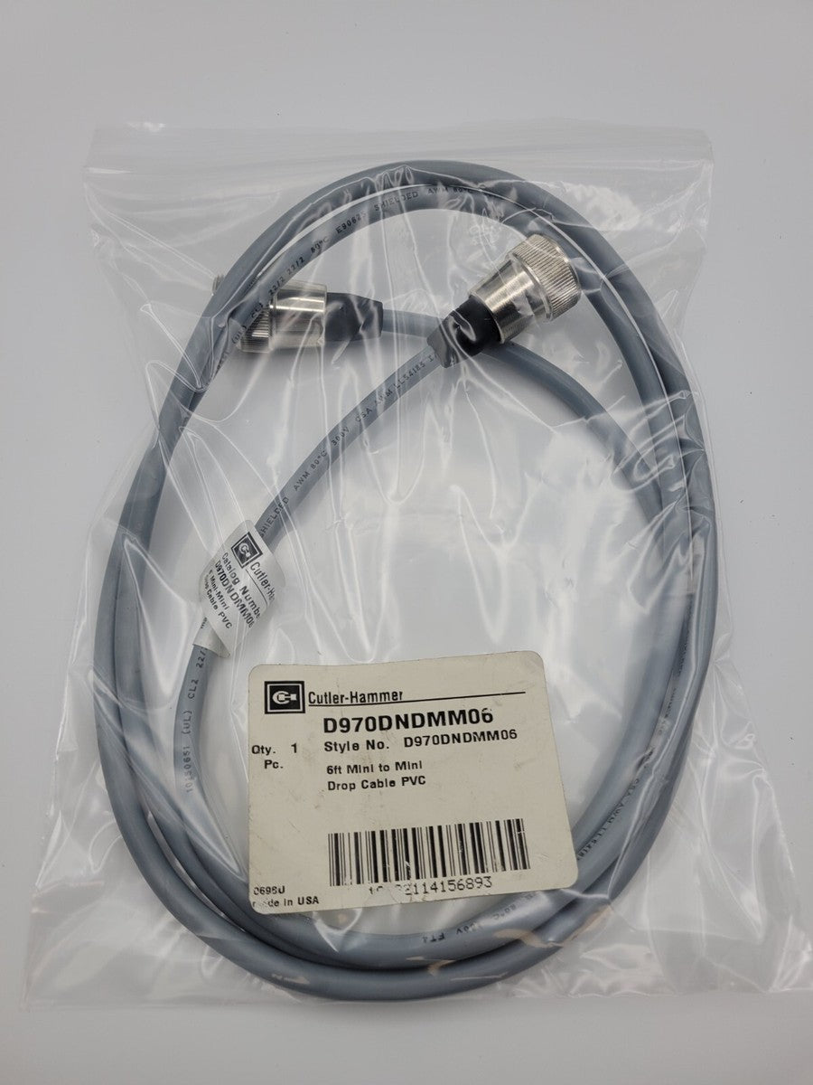 Cutler-Hammer D970DNDMM06 Drop Cable 6 ft Mini Male to Mini Female PVC 5-Pin