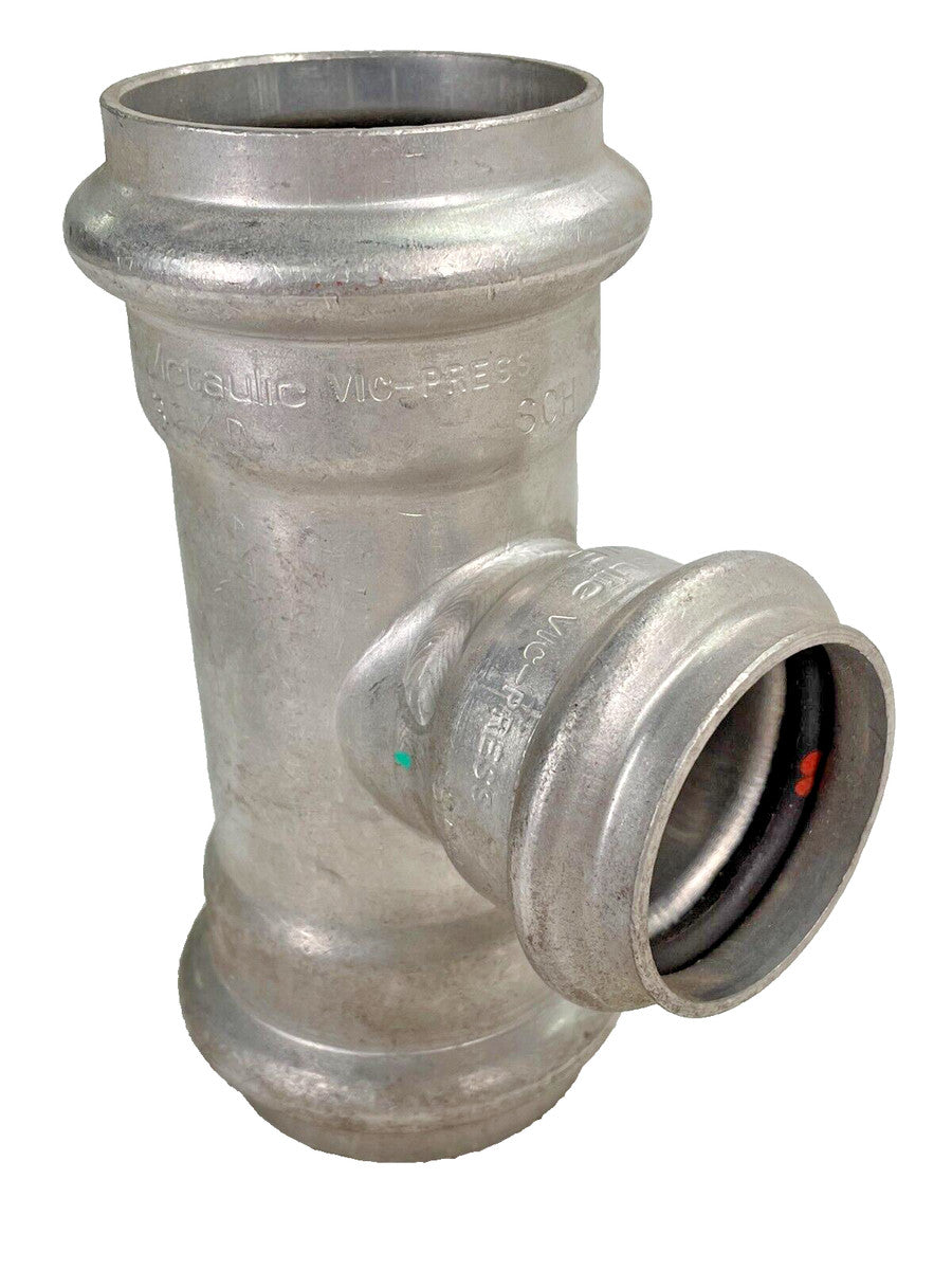 Victaulic P593 Vic-Press Reducing Tee 2" x 2" x 1-1/2" 304-Stainless Steel S/10