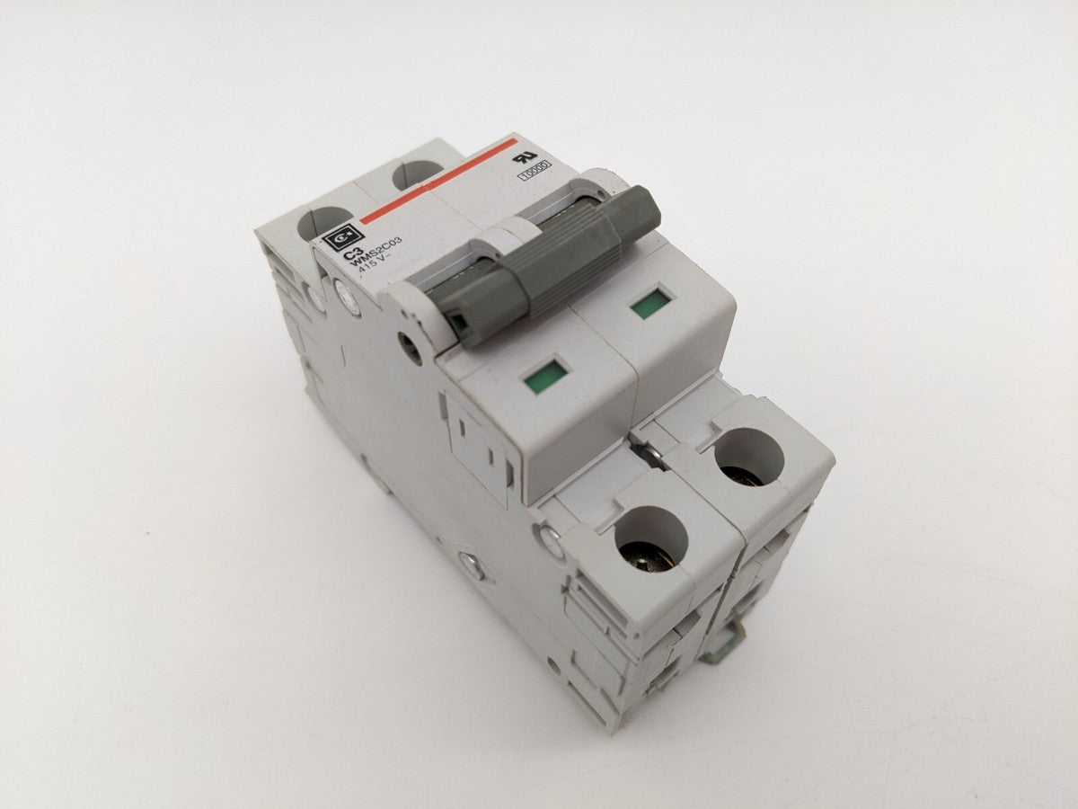 Cutler Hammer	WMS2C03 Circuit Breaker 3 Amp 2 Pole 240/480 VAC DIN Rail Mount