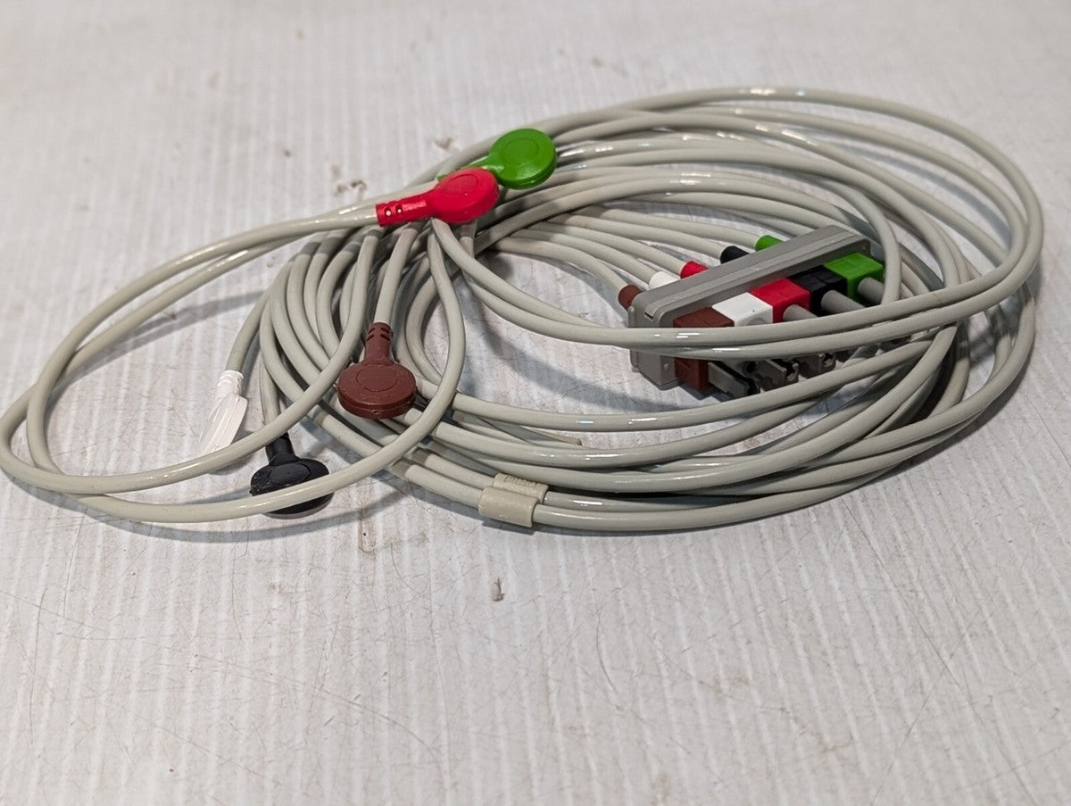 Philips M1625A ECG Lead Set w Snaps (AAMI), 5 Leads, Grey