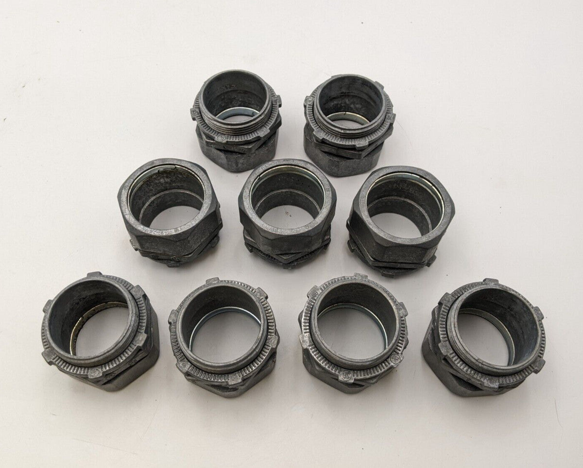 9PC Madison Elec L-29 Compression Connector 1-1/2" Concrete Tight EMT Conduit