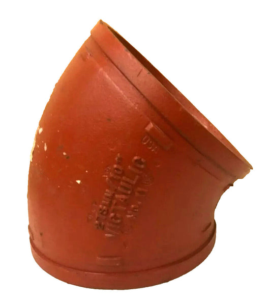 10"  Victaulic Style 11 Elbow 45-Degree Grooved End Pipe Fitting, PN: F100011P00
