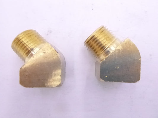 2 Pack 1/2" MNPT x 1/2" FNPT 45° Brass Street Elbows