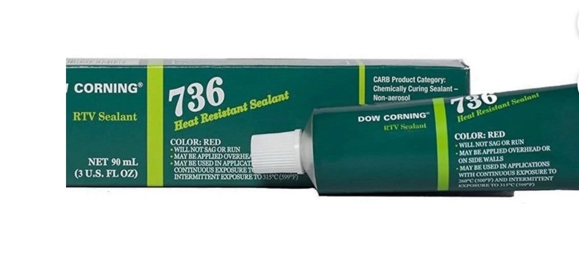 Dow Corning 2423472 736 Red Heat Resistant Sealant. 3oz. NEW! FREE SHIPPING! Z5