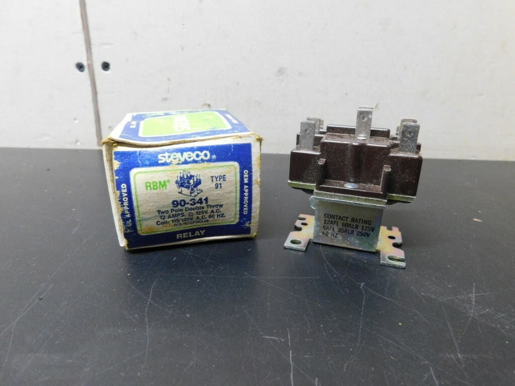 STEVECO 90-341 Type 91 Relay -- 2PDT 12A @ 125VAC