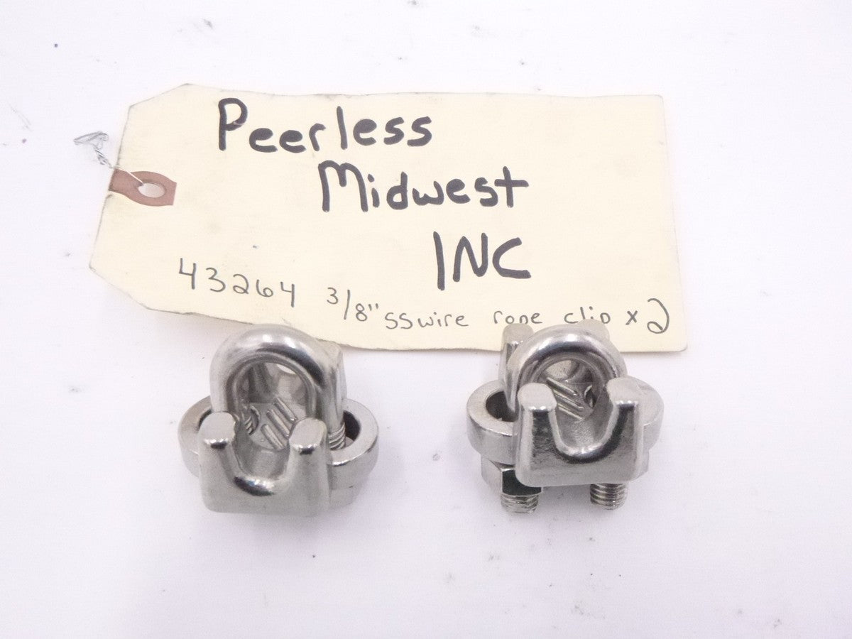 2 Pack Peerless Midwest 43264 3/8" 304 Stainless Steel Wire Rope Clips