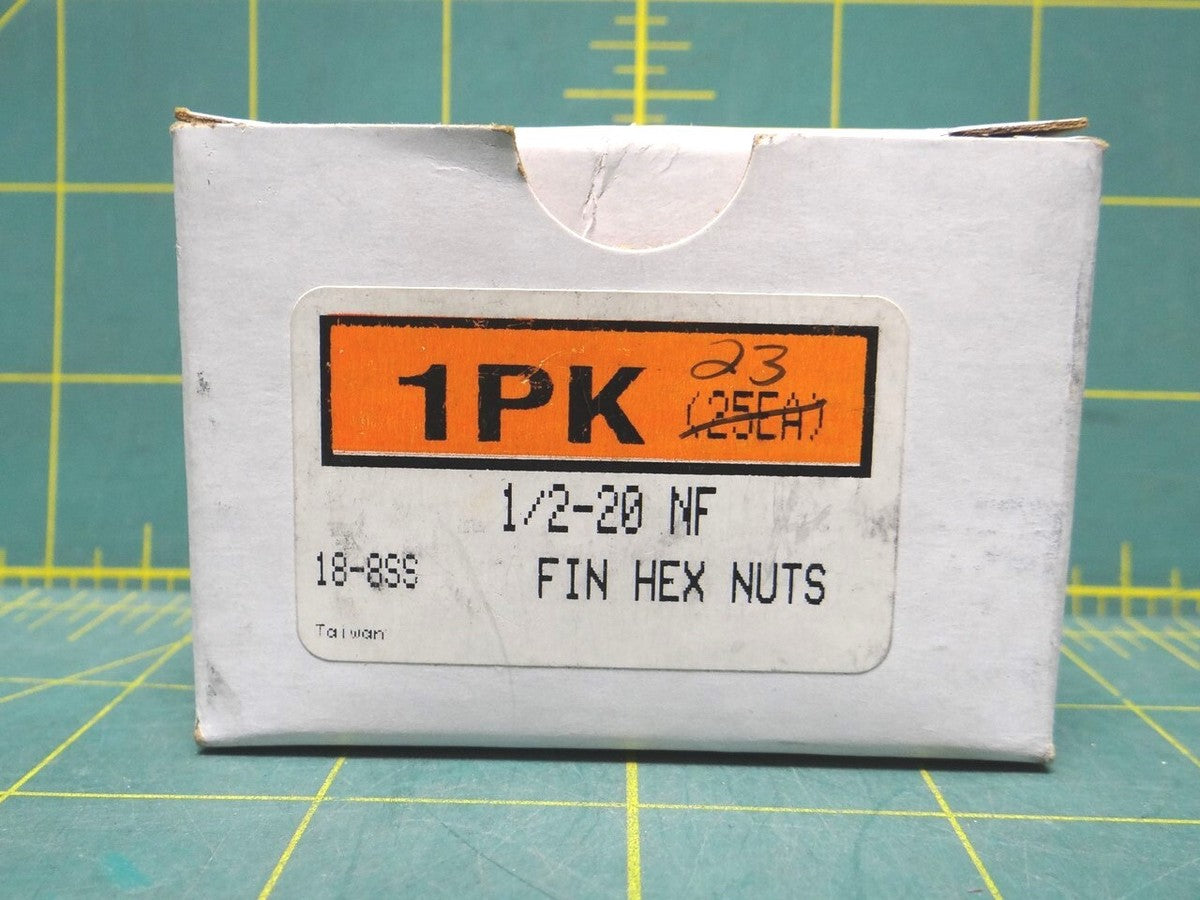 23 Pcs. 1/2"-20 NF Fin Hex Nuts 18-8 Stainless Steel