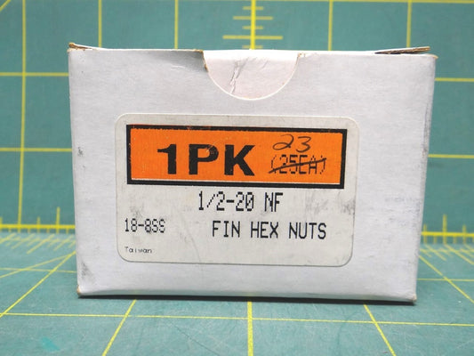 23 Pcs. 1/2"-20 NF Fin Hex Nuts 18-8 Stainless Steel