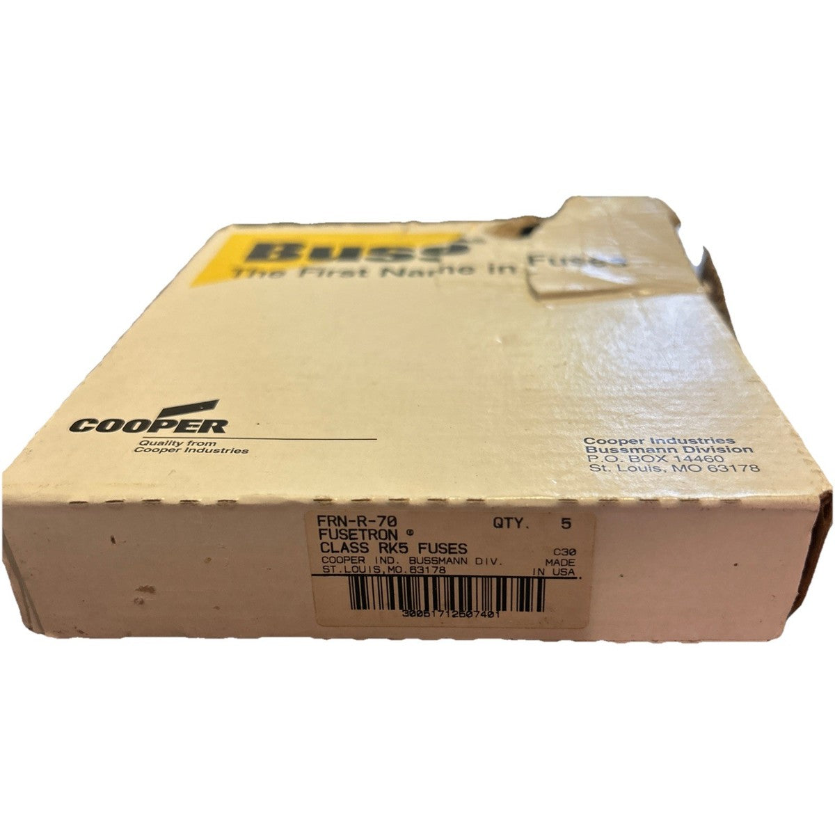 Cooper Bussmann FRN-R-70 (5 PACK) NEW IN BOX Fusetron Fuse 250V 70 Amp. NEW! B4
